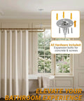 Heavy Duty 4 Pack Ceiling Rod Supports, 59 Inch Adjustable Stainless Steel Brackets installed in elegant bathroom