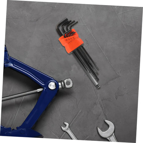 Kichvoe Premium Hex Key Wrench Set With Ball End Design And Long Arm Build For Precision Screw Repair Plus Industrial Maintenance Tasks In Electronics And Bike Fixes High Carbon Steel Metric Tools, metric hex keys in orange holder