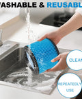 VF3500 Fine Dust Filter Replacement For Rigid Wet Dry Shop Vacuums being washed in a sink to show reusability.