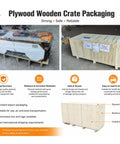 Plywood wooden crate packaging for Pro Level Portable Sawmill Machine, designed for safe transport and handling.