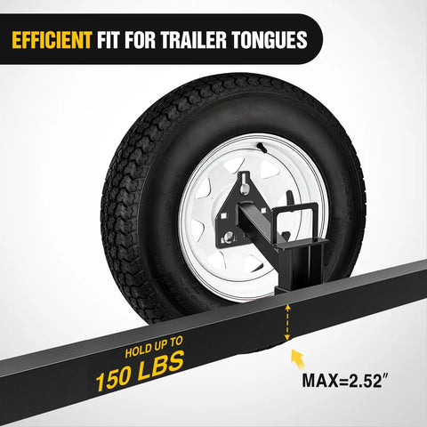 Heavy Duty Spare Tire Carrier Mount For Stake Pocket On Utility And Boat Trailers Built Tough 150 Lb Capacity illustration