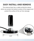 3.5 Inch NMO Dual Band VHF UHF Antenna With Magnetic Base And Coax Cable For CB Ham Radio Marine Mobile And Two Way Radios NMO Mount Cap Two Point Five DBi Gain with illustrated dimensions