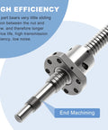 Close-up of SFU1605 900mm Ballscrew Kit for CNC Machines with RM1605 Threaded Spindle and End Machining