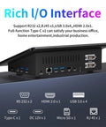 Back view of the 10.1 Inch Rugged Industrial Touch Tablet showing various I/O ports, part of its robust design.