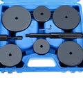 Pro Grade Bushing Removal Tool Set With 21 Piece Bearing And Seal Driver Kit in blue case with interchangeable discs