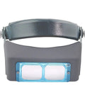 Front view of Go To Four Lens Headband Magnifier with double lens, soft sponge comfort for precise reading and DIY hobby work.