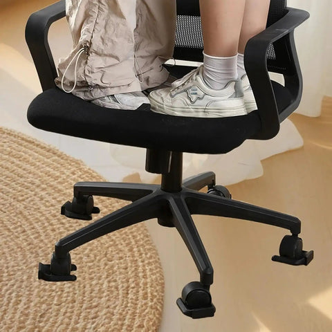 Durable Rubber Wheel Stops For Furniture With Grippy Anti Slip Pads And M50 Caster Cups under office chair on hardwood floor