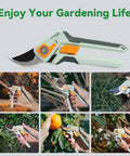 All In One Pruning Shears And Garden Scissors Set For Pros And Diyers with sharp stainless steel blades, rust resistant