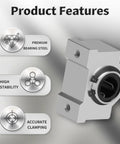 SCV12UU Linear Ball Bearings Set, 12Mm ID By 42Mm Length, Short Box Aluminum Slide Block with double seal product features