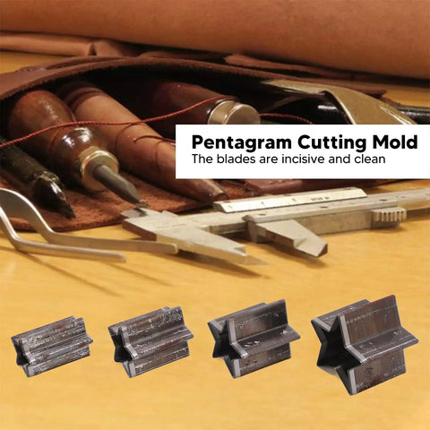 Star Shape Leather Cutting Dies Set Four Piece Alloy Steel Hollow Cutter Punch Tools with storage box for crafts