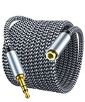 Ten Foot 3.5mm Headphone Extension Cable Male To Female Aux Stereo Audio Jack Extender with braided design.