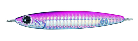 Pink Metal Casting Jig Lure 60G For Freshwater And Saltwater Fishing, heavy duty metal jig with realistic flash, smooth cast, and strong hook