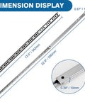 Dimensions of Beefy 2 Pack Ball Bearing Drawer Slides 13.5 Inch 342mm, zinc plated steel, two-way tracks with mounting screws