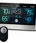 Go-To Weather Station With 8.8 Inch Color Display And Indoor Outdoor Thermometer Hygrometer, Atomic Clock, dual sensors visible