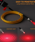 Trileria Visual Fault Locator with 50 km range, yellow fiber optic cord and universal 2.5mm adapter, red laser beam.