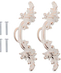 European Style Vintage Cabinet Pull Handles Set, Ivory White Zinc Alloy Drawer And Wardrobe Door Pulls, 2 Pieces with screws
