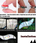 Battery change and installation steps for Colorful LED Bike Wheel Lights Set, 5 Pack Waterproof Spoke Lights with 3 Modes for Bicycle Rims