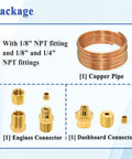Beefed Up 72 Inch Oil Pressure Gauge Tubing Kit With Copper Tubing And Threaded Adapters Eight Piece Set For Universal Auto Fit