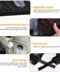 Baby Car Window Shades Breathable Mesh UV Protection Sun Covers detail of fabric, adjustable length, and easy storage features