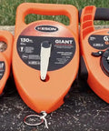 Three chalk line reels including G130 Giant Chalk Line Reel With 24 Ounce Chalk Capacity And 130 Foot Reach Heavy Duty Rewind Crank