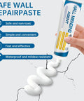 Drywall Repair Kit With Scraper And Spackle Paste For A Quick Patch Fix, Wall Patch Repair Set being used on cracked wall