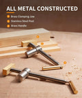 Three Quarter Inch Bench Dog Clamp Set For Woodworking Adjustable Workbench Stop Low Profile Clamp Kit For Fast Holddowns And Custom Bench Tops Ideal For Home Workshops And Professional Shops brass clamping jaw, stainless steel post