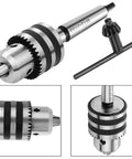 MT2 Drill Chuck for Lathe with JT33 Morse Taper Two Arbor and Chuck Key, high-speed steel for metalworking, shown in three angles