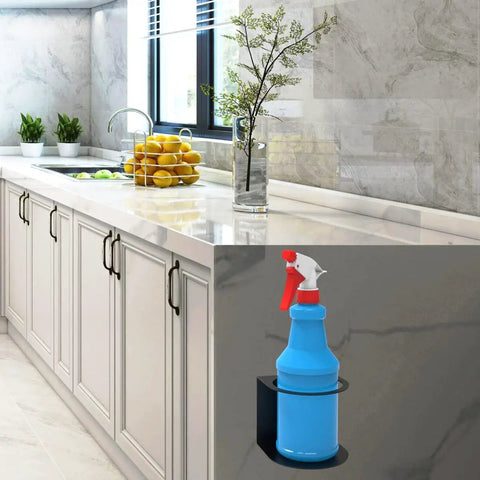 Wall Mounted Spray Bottle Holder Rack For Garage And Home Easy Install Keeps Cleaners Garden Sprays Cooking Oils Handy