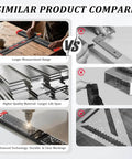 Comparison image of 4 In 1 Drilling Positioning Jig With 14 Inch Adjustable T Square Ruler Multifunction Cabinet Hardware Jig For DIY woodworking.