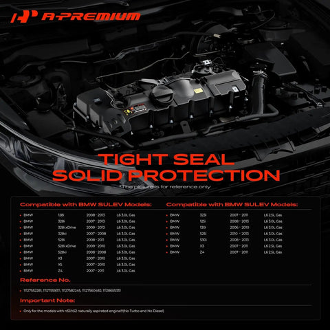 Engine Valve Cover For BMW 2.5L 3.0L Cars 125i 128i 130i 323i 328i 525i 528i 530i X3 X5 Z4 E60 E70 E82 E83 E84 E89 E90 E92 Direct Fit Replacement 11127552281 shown installed in engine bay