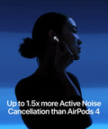 Straight Fire Wireless Earbuds Featuring Dope Active Noise Cancellation And Adaptive Audio For Chill Listening Sessions Plus Transparency Mode And All Day Power side view on a person adjusting earbuds against a blue background.