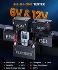 BA101 Plus Car Battery Tester for 6V and 12V Lead Acid Batteries Tests 20 to 2000 CCA Voltage and Health Supports Flooded AGM Flat Plate AGM Spiral GEL and EFB Cells Fast and Accurate Battery Diagnostics, handheld tester with battery types