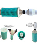 40 Gallon Big Foot Filter with reusable bulk filter matting for lake and pond irrigation pumps, PVC plastic, 40 GPM capacity