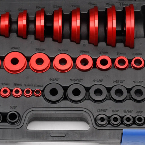 Premium 43 Piece Bearing Mounting Install Device Kit With Seal Drivers Pullers Crafted Durable 6061 Aluminum Alloy Build For Wheel Hub Service Tools No Fuss Option For Garage Bosses And Home Repair The Grind On Your Vehicle Today, red seal drivers