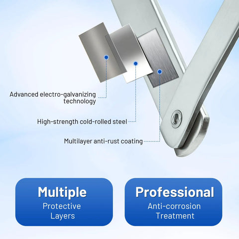 55-2 Attic Ladder Hinge Arms Compatible With Mk5 WU2210 W2208 W2210 After 2010 Ladders with anti-rust coating diagram