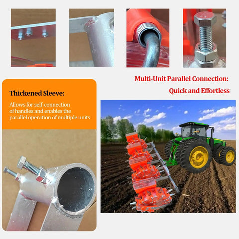 Sixteen Nozzle Tractor Mounted Seeder With Three Point Hitch For Tractors Adjustable Corn Planter Farm Seed Drill With Eight Seed Wheels And Stainless Steel Duckbill for versatile multi-crop planting.