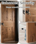 All In One Shed Door Latch Kit With T Handle Lock And Five Keys installed on wooden door, showing spring loaded latch