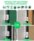 Swivel Wall Adapter Converts Two Prong To Three Prong With Polarized Grounding And Flat Straight Plug Design in usage scenarios behind sofa, bed, and table.