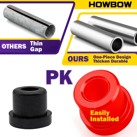 HOWBOW Club Car DS front & rear leaf spring bushing kit with polyurethane bushings and metal sleeves