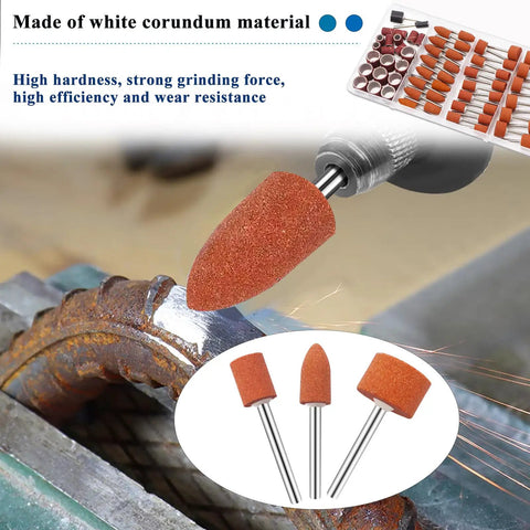 64 Piece Sanding Bits And Drum Set For Dremel Rotary Tool With Storage Box, Aluminum Oxide Tough Enough For Metal Rust Removal