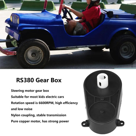 DC 12V Steering Wheel Motor Gearbox For RC Cars And Electric Remote Control Vehicles, 6600 RPM, High Torque Nylon Coupling Black