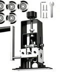 Gypsyfy Manual Wire Stripping Machine For Copper Cable Peeling With Hand Crank And Drill Adapter Adjustable Blade Tool showing metal alloy frame and hand crank.