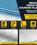 Diamond Tread Aluminum Sheet Metal 120 By 6 Inches Wide DIY Friendly Easy Cut Easy Drill Plate For Trucks Trailers Garage Walls