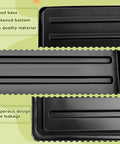Close-up of ribbed black seed starter trays, part of 100 Black Square Seedling Pots, 2.6 Inch With Drain Holes Kit