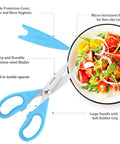 All Purpose Kitchen Scissors 2 Pack Heavy Duty Meat And Poultry Shears With Comfort Grip Handles cutting salad with features