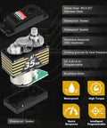 Diagram of Waterproof 35Kg High Torque Brushless Servo With Metal Gears And Aluminum Horn components and features labeled.