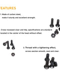 M4 Flat Head Phillips Countersunk Machine Screws And Hex Nuts Set, Black Bolts And Nuts Assortment, 220 Pieces For TV Stands