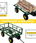 Beefy 900 Lbs Heavy Duty Garden Cart Wagon With Removable Mesh Sides That Convert Into Flatbed 240 Degree U Turn 10 Inch Pneumatic Tires