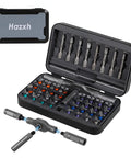 42 In 1 Magnetic Screwdriver Set With Quick Ratcheting Handle S2 Steel Bits and Case Flexible Tool Kit open display