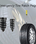 60PCS Tire Repair Rubber Nail,Vacuum Tire Repair Screws for Quick Fixes,Self-Service Tires Repairs Kit Screw in Tires Plugs Car Accessories for Truck,SUV,Motorcycle (60PCS) with screwdriver and screws shown near a tire.
